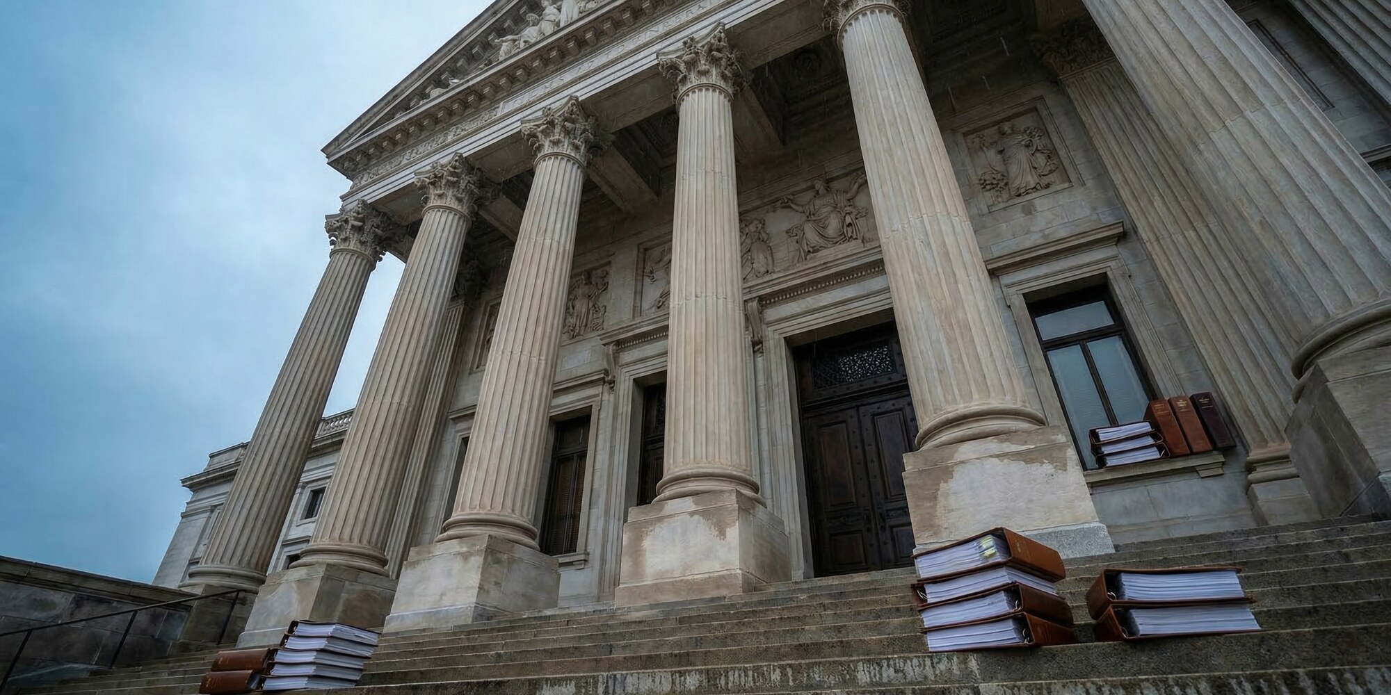 Government legislative building with neoclassical columns and formal stone architecture representing tax policy analysis